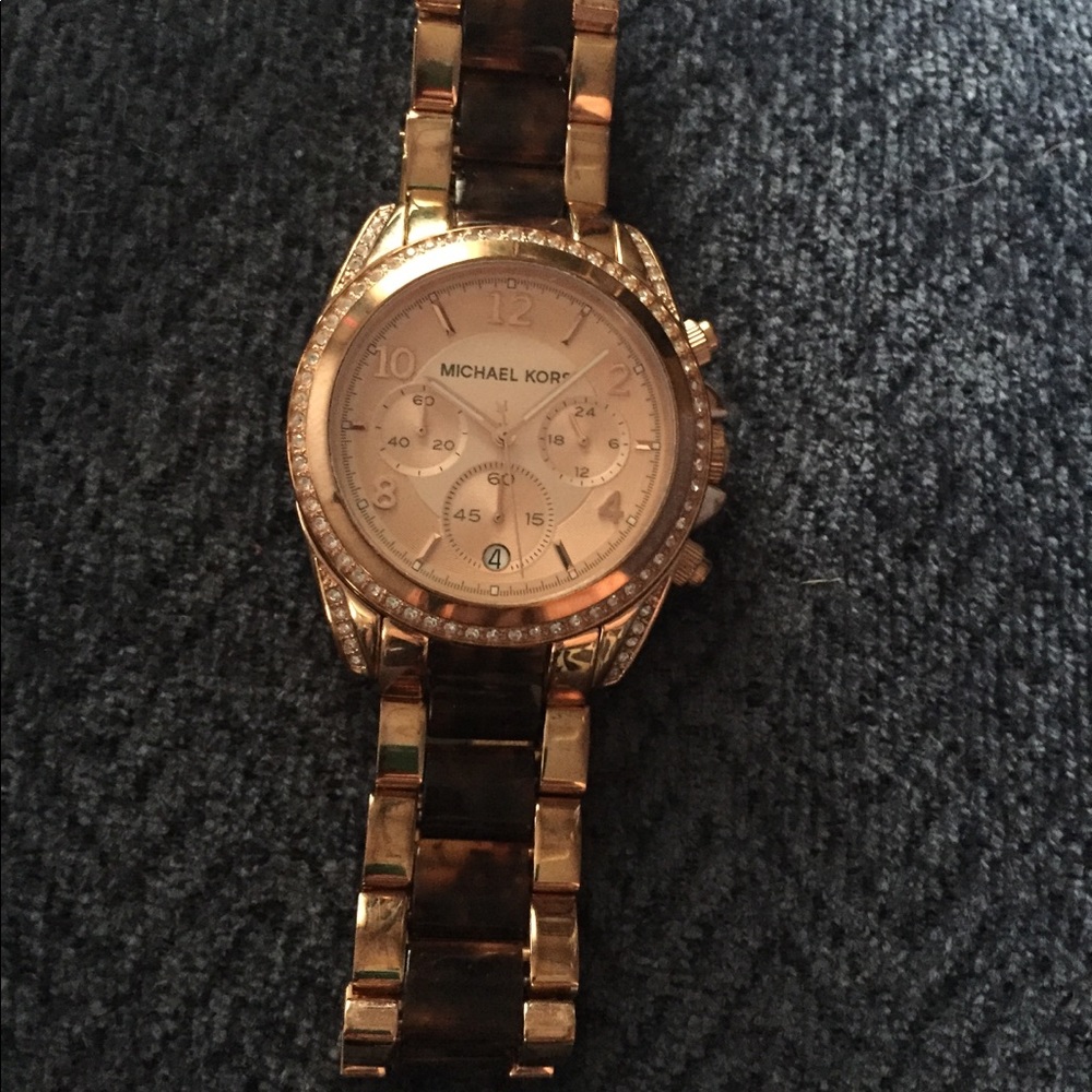 Michael Kors watch.  Tortoise shell and gold
